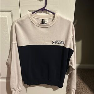 Divided Black and White Crew Neck Sweater